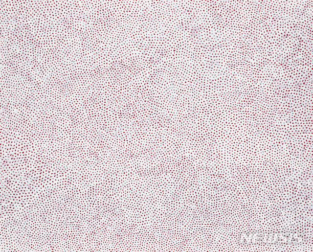 [서울=뉴시스] 14억5000만원에 낙찰된 야요이 쿠사마, '인피니티 네트 Infinity-Nets', acrylic on canvas, 130.3☓162cm, 2007. 사진= 서울옥션 제공.2020.3.25. photo@newsis.com
