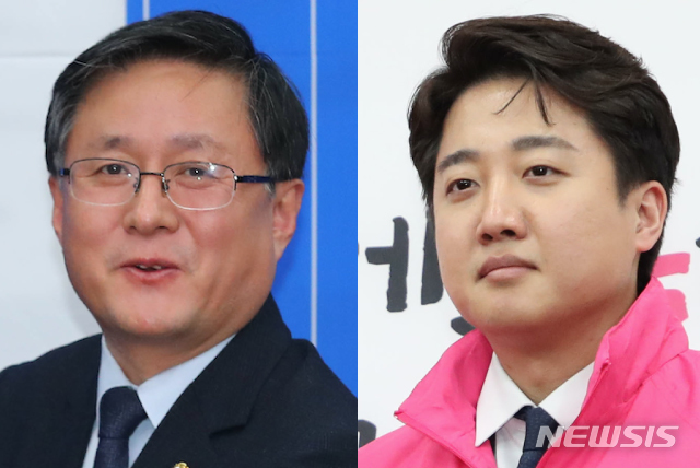 [서울=뉴시스] 더불어민주당 김성환 후보와 미래통합당 이준석 후보.