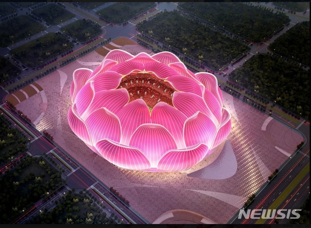 [서울=뉴시스]중국 프로축구 광저우 에버그란데의 새 홈구장 조감도 (사진 = 광저우 에버그란데 SNS 캡처)