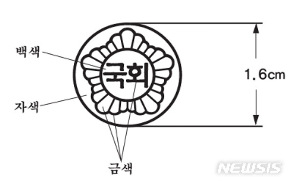 [서울=뉴시스]국회규칙 '국회기 및 국회배지 등에 관한 규칙' 제7조에 명시된 국회의원 배지 형태 규정. 