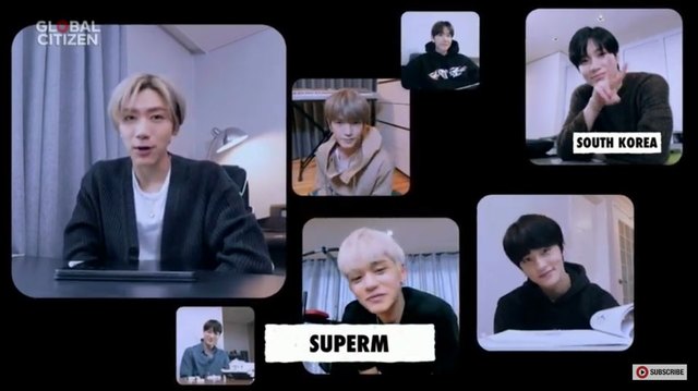 [서울=뉴시스] 슈퍼엠. 2020.04.19. (사진 = 글로벌 시티즌 유튜브 캡처) photo@newsis.com 