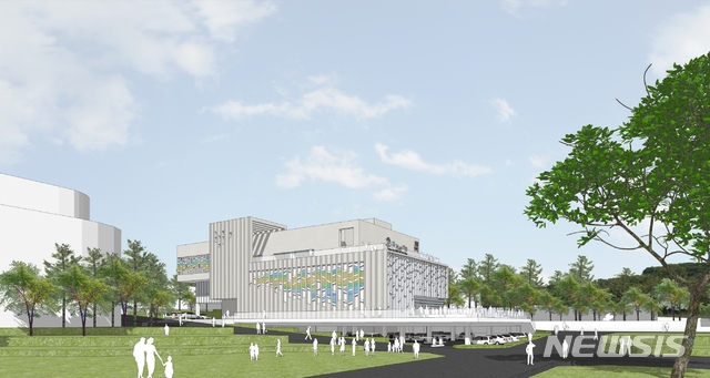 강원 동해시에서 2022년 개관을 추진 중인 '동해시 복합 어린이청소년도서관(가칭)’의 설계공모 당선작 투시도 (사진=동해시청 제공)