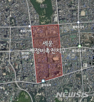 [서울=뉴시스] 세운재정비촉진지구 위치도. (사진=서울시 제공) 2020.04.22.photo@newsis.com 
