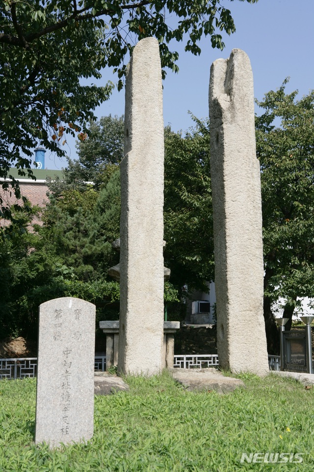 [안양=뉴시스] 박석희 기자 = 중초사지당간지주.