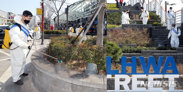 강릉 월화거리 방역. (사진=강릉시청 제공)