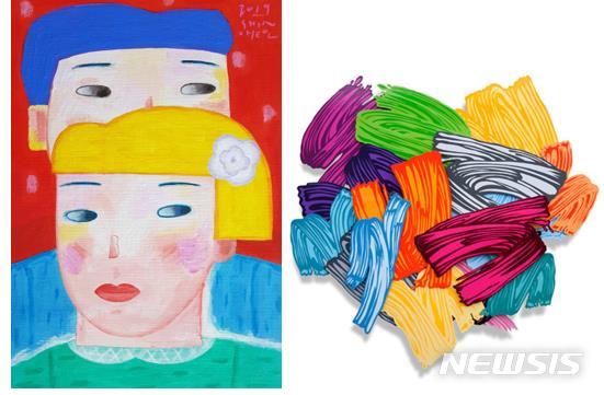 [서울=뉴시스] 신철, 기억풀이(사진 왼쪽), 하명은 Color Line BRUSH_mixed. 사진=뷰티플마인드 제공.2020.4.28 photo@newsis.com