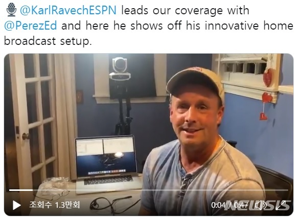 [서울=뉴시스] ESPN 캐스터 칼 래비치가 KBO리그를 중계하는 소감을 밝혔다. (벤 카파도 트위터 캡처) 