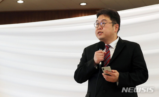 [서울=뉴시스]박주성 기자 = 김용민 평화나무 이사장. 2020.05.05. park7691@newsis.com