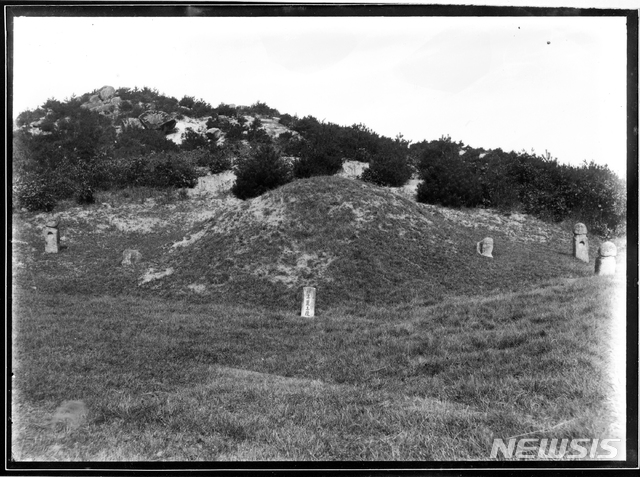 [서울=뉴시스] 1910년대에 촬영된 동구릉(東龜陵) 전경. 고려 초기에 조성된 무덤으로 추정되며, 동쪽에 묻힌 것으로 기록돼 있는 고려 7대 목종(穆宗)의 의릉(義陵)이나 14대 헌종(獻宗)의 은릉(隱陵)일 가능성이 있다. (사진=국립중앙박물관) 2020.05.09. photo@newsis.com (* 위 사진은 재배포, 재판매, DB 및 활용을 금지합니다)