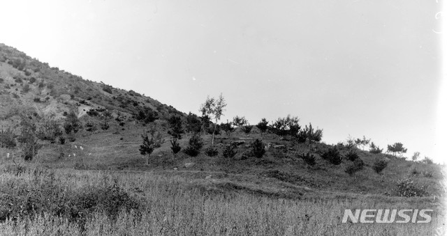 [서울=뉴시스] 1910년대에 촬영된 충혜왕의 영릉 전경. 개성 진봉산 서쪽에 있었던 것으로 추정되지만 현재 남아 있지 않다. (사진=국립중앙박물관) 2020.05.09. photo@newsis.com (* 위 사진은 재배포, 재판매, DB 및 활용을 금지합니다)