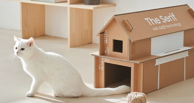 삼성전자 '에코 패키지' 디자인..."TV 포장재의 착한 변신"