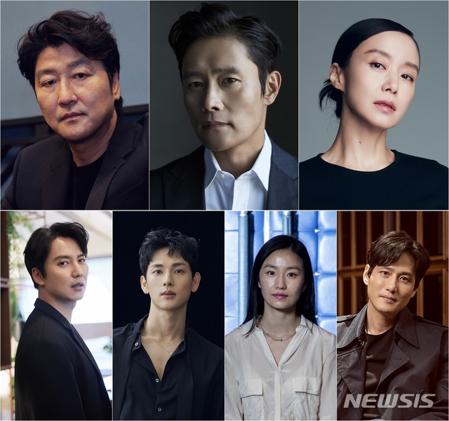 [서울=뉴시스] (왼쪽 위부터 시계 방향으로) 송강호, 이병헌, 전도연, 박해준, 김소진, 임시완, 김남길. (사진=배우 매니지먼트, BH엔터테인먼트, 매니지먼트숲, 플레오이엔티, LG아트센터, 플럼에이앤씨, 씨제스엔터테인먼트 제공) 2020.05.12. photo@newsis.com 