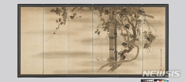 [서울=뉴시스] 포도다람쥐병풍.(사진=국립중앙박물관 제공) 2020.5.16 photo@newsis.com