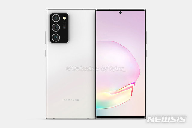 [서울=뉴시스]갤럭시노트20+ 렌더링 이미지. 2020.05.25.(사진=피그토우(Pigtou) 홈페이지 갈무리) 