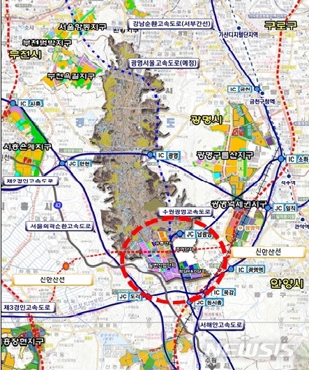 [광명=뉴시스]경기 광명·시흥 테크노밸리 조성 사업 위치도.(광명시 제공)