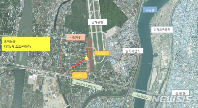  [부산=뉴시스] 허상천 기자 = 부산시 상수도사업본부가 29일 소화전을 이용해 상수도관 내부 세척 시범사업을 할 강서구 대저2동 도도본리 마을 위치도. 2020.05.28. (그래픽 = 부산시 제공) photo@newsis.com