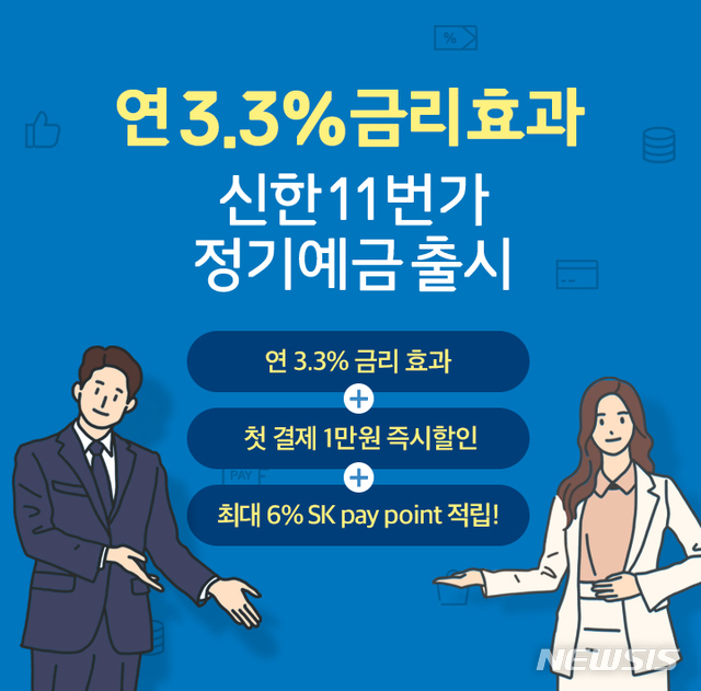 [서울=뉴시스] 11번가가 최고 연 3.3%의 금리 효과를 제공하는 단독 정기예금상품을 선보인다고 1일 밝혔다. (사진=11번가 제공)