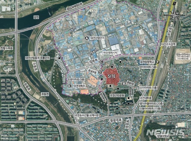 [대전=뉴시스] 대전 대덕구 대화동2구역 재개발정비사업 위치도. 