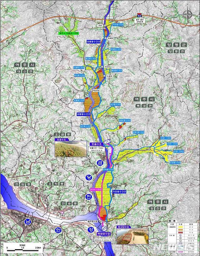 다목적 농촌용수 개발사업 위치도