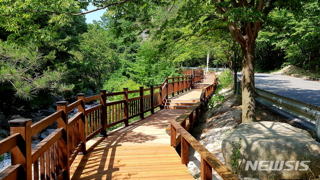 [거창=뉴시스] 거창 항노화힐링랜드 주변 트레킹길 조성.