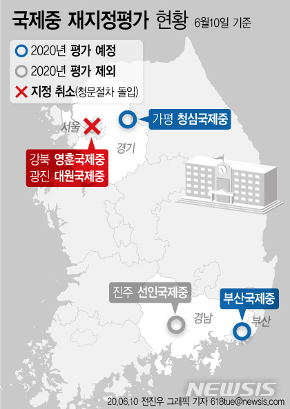 [서울=뉴시스]10일 서울시교육청게 따르면 서울 대원국제중학교, 영훈국제중학교가 국제중 지정 취소 절차를 밟게 됐다. 서울시교육청의 청문, 교육부의 지정 동의 결과에 따라 국제중 지위를 상실하게 될 수 있다. (그래픽=전진우 기자) 618tue@newsis.com