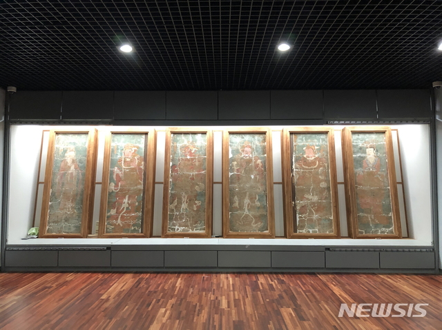 성보박물관에 전시된 '부석사 조사당 벽화' (사진=영주시 제공)