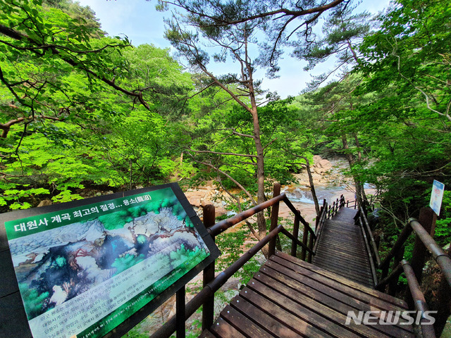 [산청=뉴시스] 산청군 삼장면 지리산 대원사 계곡길 용소.