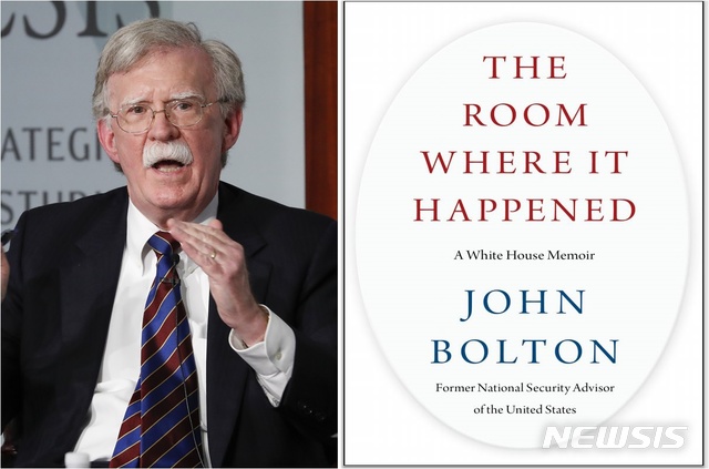 [워싱턴=AP/뉴시스] 존 볼턴 전 백악관 국가안보보좌관의 회고록 '그것이 일어난 방(The Room Where It Happened)'의 내용이 연일 미 정가와 세계 외교계를 흔들고 있다. 왼쪽은 2019년 9월 워싱턴의 한 싱크탱크 행사에서 발언 중인 볼턴의 모습. 2020.6.22.&nbsp; 