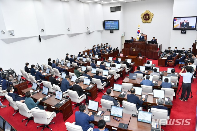 [제주=뉴시스] = 제주도의회 본회의 전경. (사진=제주도의회 제공) 2020.06.25. photo@newsis.com