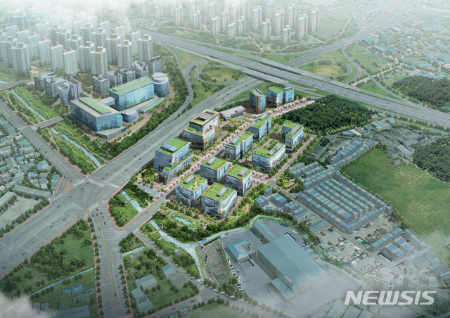 [서울=뉴시스] 서울시의 강동 엔지니어링 복합단지 조감도. (조감도=서울시 제공) 2020.07.03. photo@newsis.com 