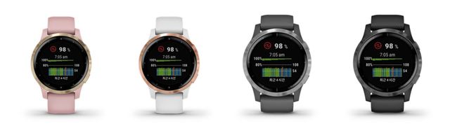 [서울=뉴시스] 가민 비보액티브4 시리즈 혈중 산소포화도 측정. 사진 가민