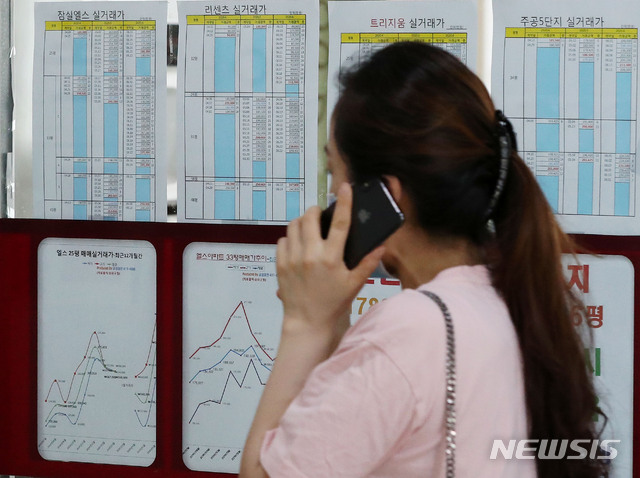 [서울=뉴시스]홍효식 기자 = 경제정의실천시민연합(경실련)은 지난 3일 문재인 대통령의 부동산 안정을 위한 4가지 방안 지시와 관련해 "투기를 조장하는 공급확대와 실효성 없는 종합부동산세법(종부세법) 개정으로는 집값을 잡을 수 없다"면서 문 대통령이 지시한 정책이 부동산 거품만 더 키울 것이라고 주장했다. 사진은 5일 서울 송파구 부동산 밀집 지역에 2020년 2분기 아파트 실거래가가 붙어 있다. 2020.07.05. yesphoto@newsis.com