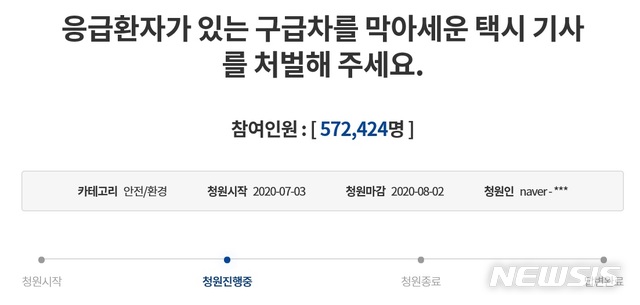 [서울=뉴시스]청와대 국민청원 홈페이지 화면 캡처. 2020.07.06