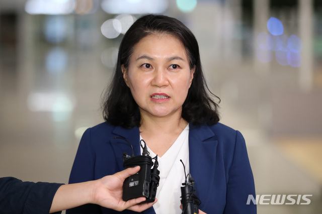 [인천공항=뉴시스] 박진희 기자 = 유명희 산업통상자원부 통상교섭본부장. 2020.07.11. pak7130@newsis.com