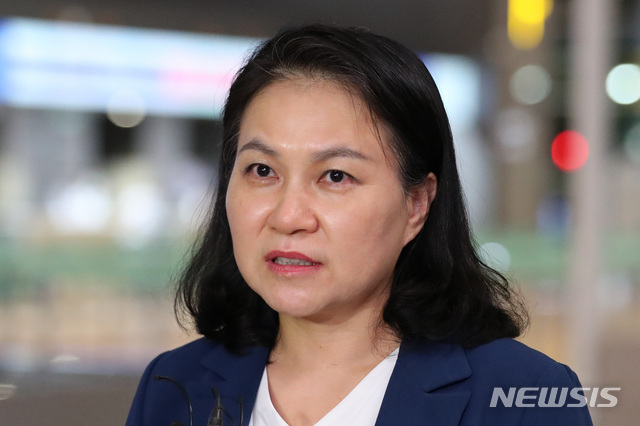 [인천공항=뉴시스] 박진희 기자 = 유명희 산업통상자원부 통상교섭본부장. pak7130@newsis.com
