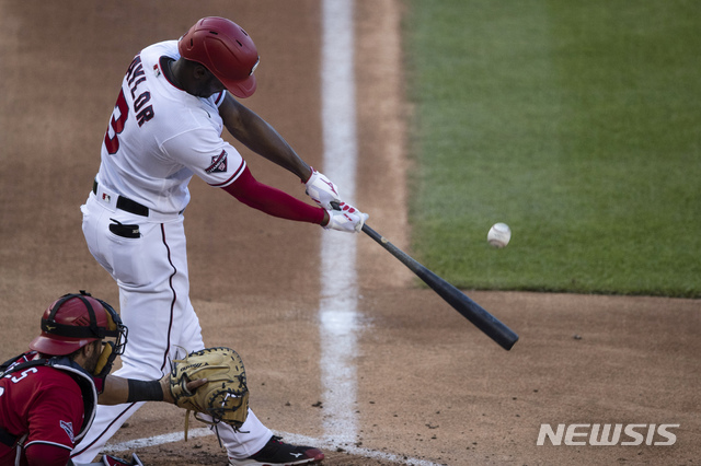 [워싱턴=AP/뉴시스] 메이저리그(MLB) 워싱턴 내셔널스의 마이클 A.테일러. 2020.07.14