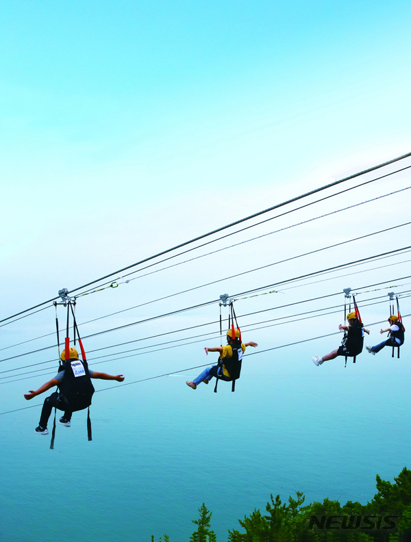 전남 고흥군 남열 공중하강체험시설(짚트랙)