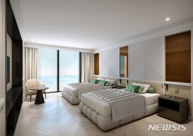 [부산=뉴시스] 그랜드 조선 부산의 디럭스룸. (사진=그랜드 조선 부산 제공)