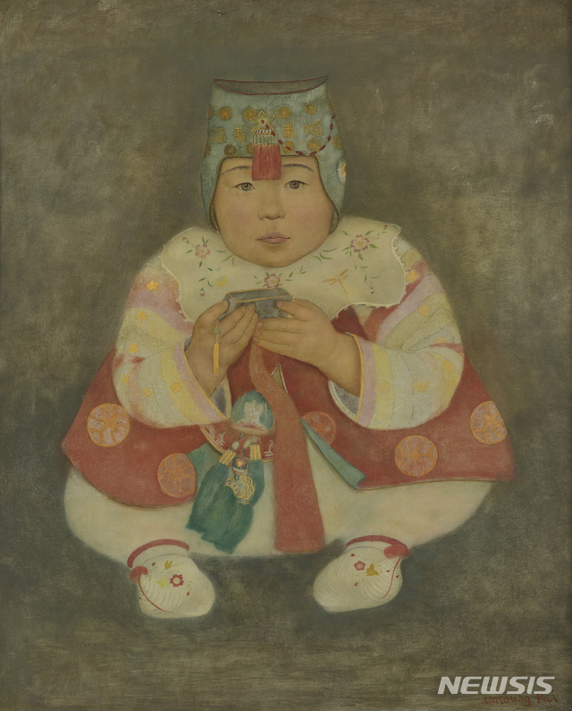 [서울=뉴시스] 배운성, 한국의 어린이, 1938, 판넬에 유채, 73 x 60 cm. 사진=웅갤러리 제공. 2020.7.31. photo@newsis.com