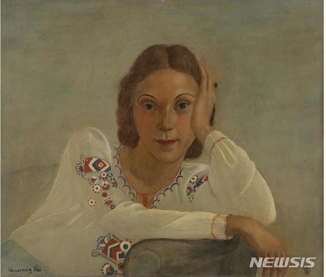 [서울=뉴시스] 배운성, 화가의 아내, 1938, 캔버스에 유채, 60 x 73cm. 사진=웅갤러리 제공. 2020.7.31. photo@newsis.com