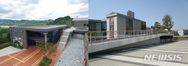 [진주=뉴시스] 사진 왼쪽부터(진주익룡발자국전시관·진주시립이성자미술관).