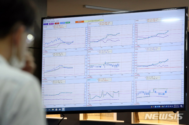 [서울=뉴시스] 고범준 기자 = 집중호우로 팔당댐과 소양강댐 방류량이 늘면서 한강의 수위가 높아지고 있는 6일 오전 서울 서초구 한강홍수통제소 홍수통제상황실에서 직원들이 분주히 업무를 보고 있다. 2020.08.06. bjko@newsis.com