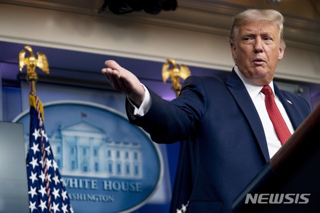 [워싱턴=AP/뉴시스]도널드 트럼프 미국 대통령.