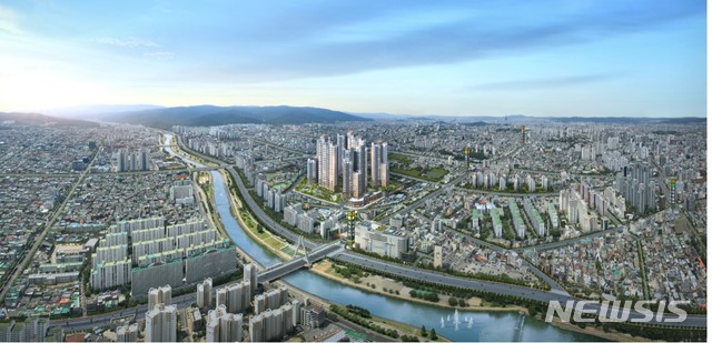 대봉교역 태왕아너스 항공조감도