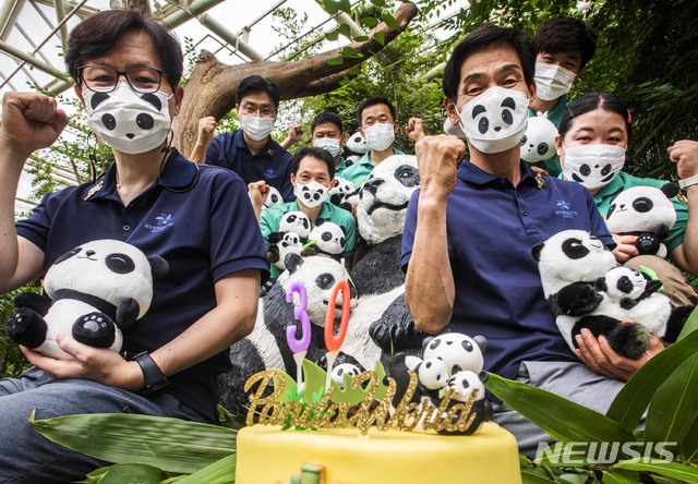  아기판다 생후 30일 축하 파티. (사진제공=에버랜드)