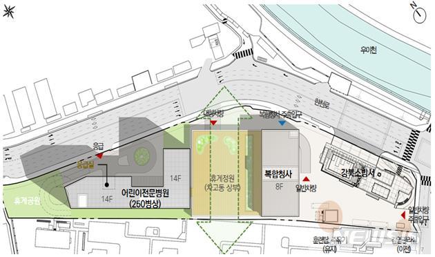 [서울=뉴시스] 서울시 어린이 전문병원 건립 배치도. (사진=서울시 제공) 2020.08.27. photo@newsis.com 