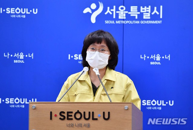 [서울=뉴시스]박유미 서울시 시민건강국장이 1일 서울 중구 서울시청에서 신종 코로나바이러스 감염증(코로나19) 정례브리핑을 하고 있다. (사진=서울시 제공) 2020.09.01.&nbsp; photo@newsis.com