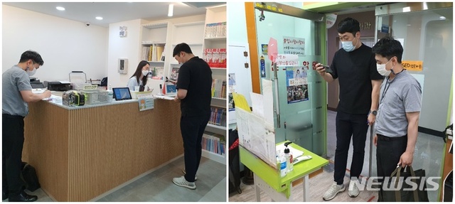 광주 서부교육청, 코로나19 학원방역 합동점검. (사진=광주시교육청 제공)