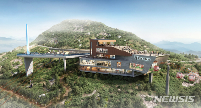 경남 하동군 금오산 케이블카 상부 조감도.