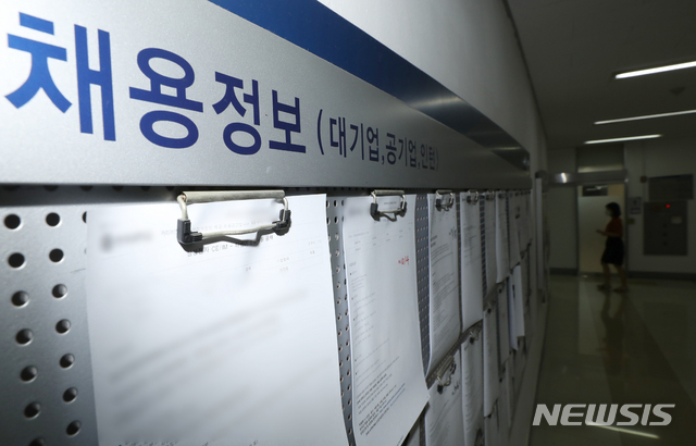 [서울=뉴시스] 이윤청 기자 = 서울 시내 한 대학 내 게시판에 채용정보가 게시돼 있다. 2020.09.09. radiohead@newsis.com